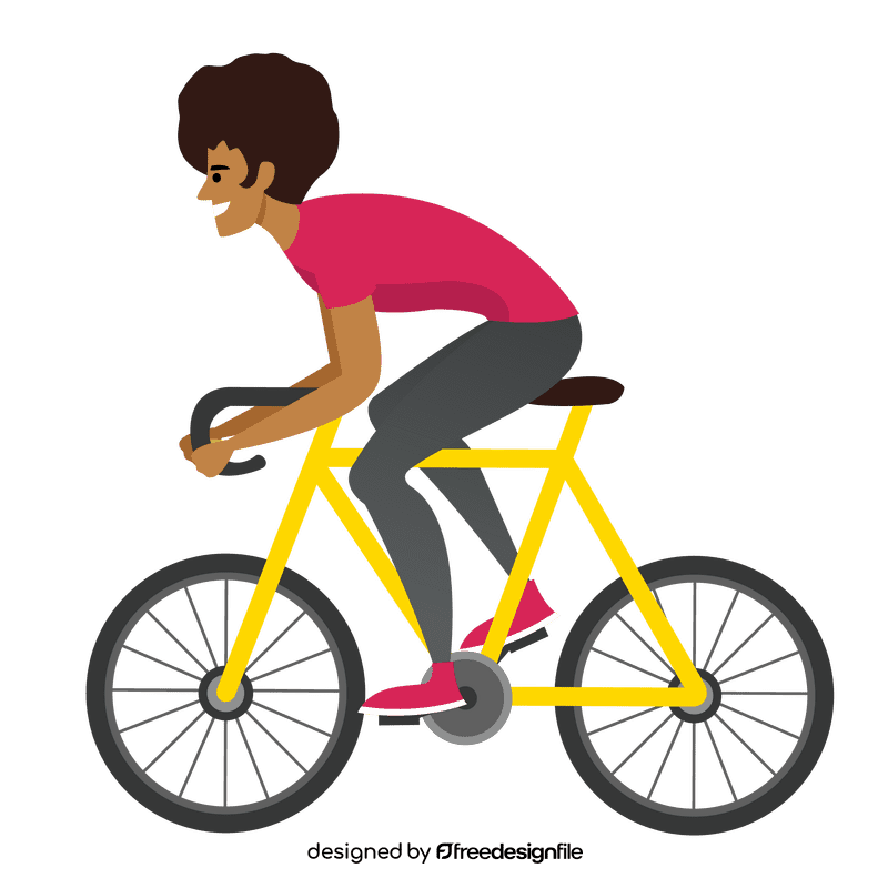 Man riding bicycle clipart