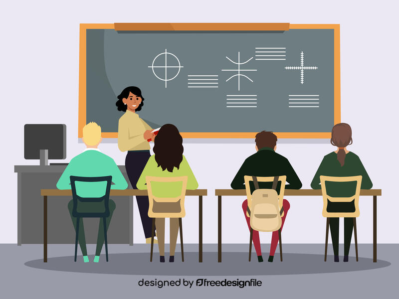Study class teacher vector