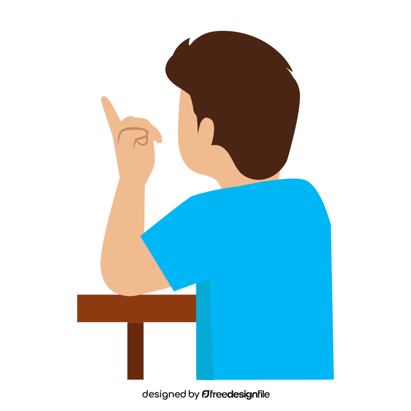 Little boy back view clipart