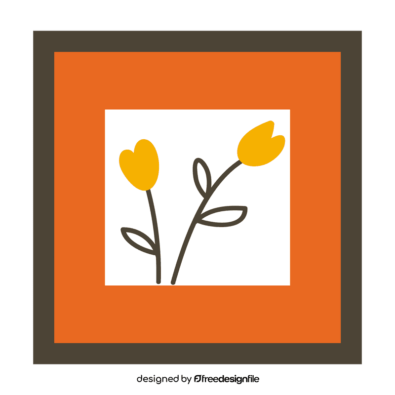 Flower picture frame clipart