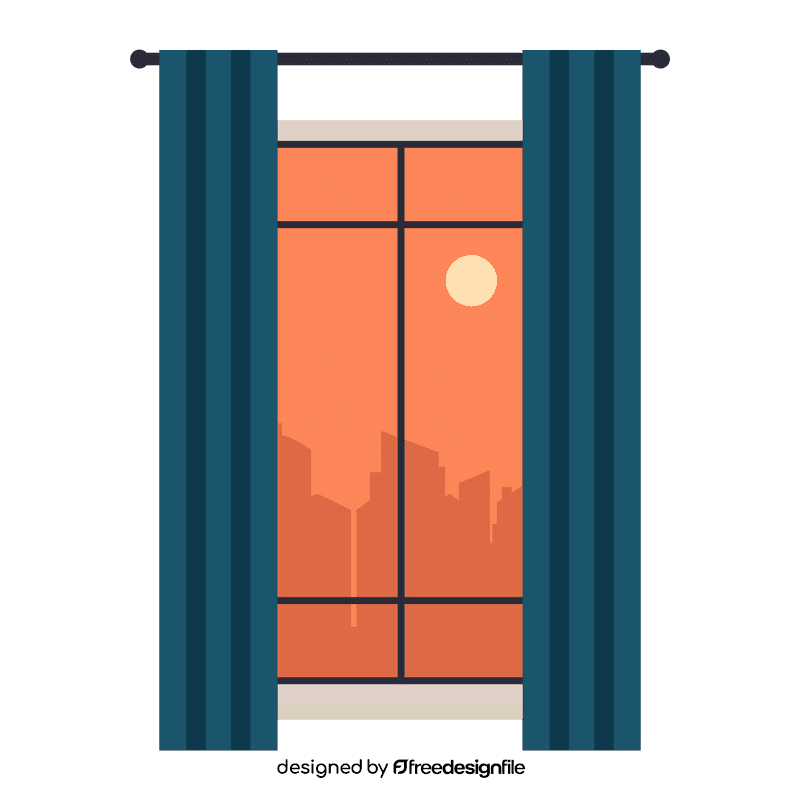Window view with sunset clipart