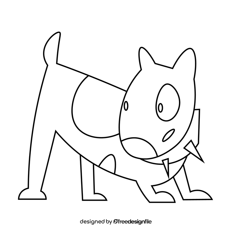 Bulldog scared drawing black and white clipart