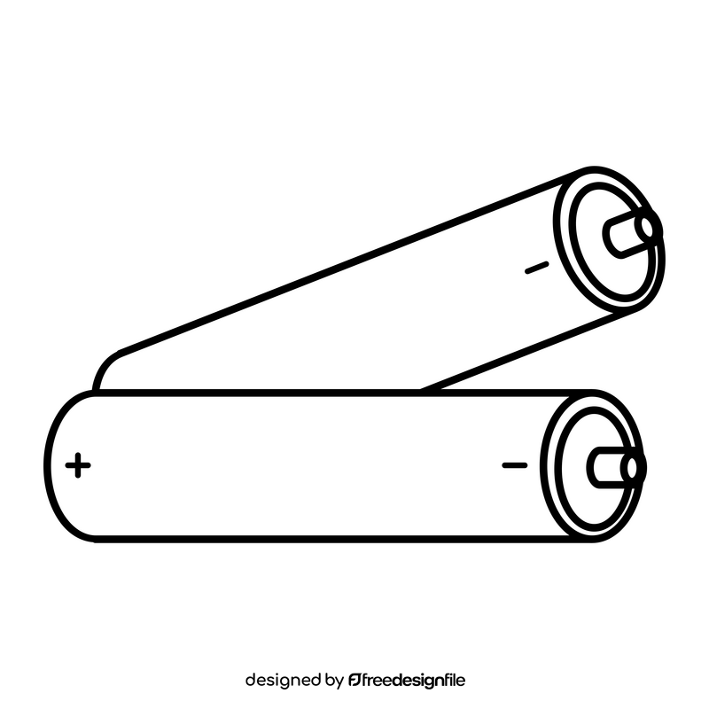 Battery drawing black and white clipart