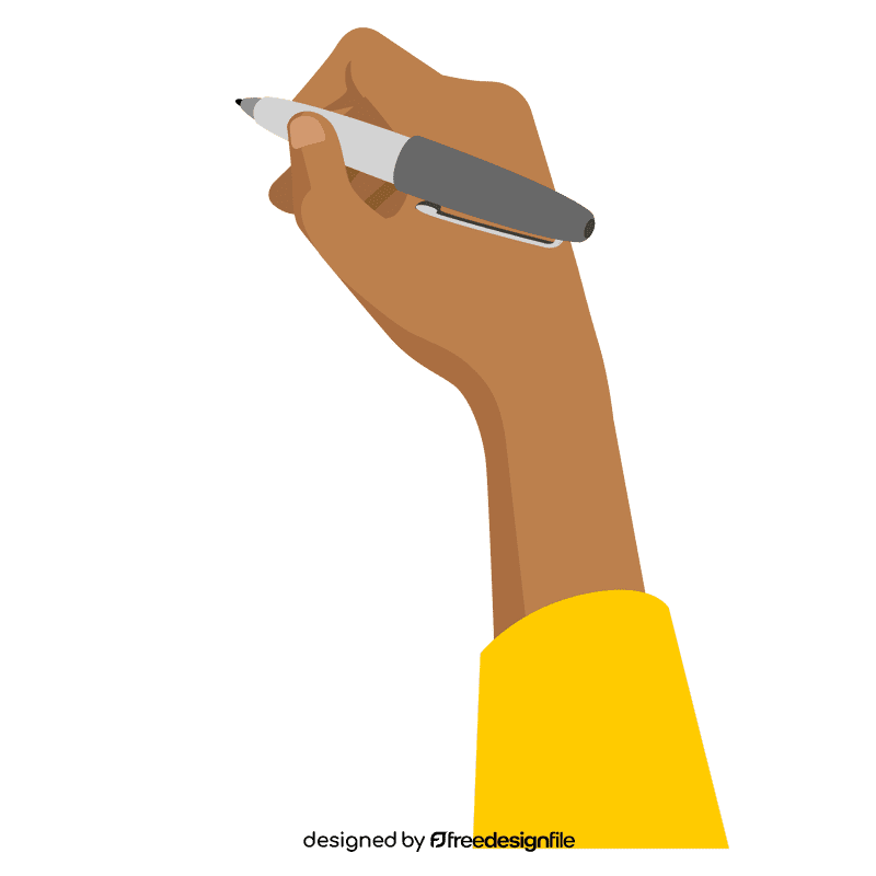 Hand holding pen clipart
