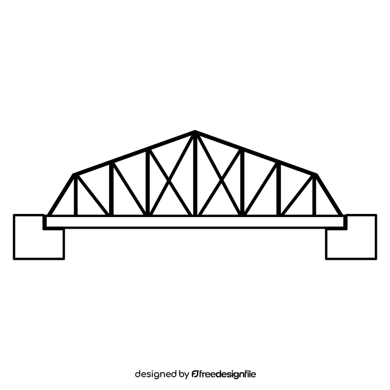 Miniatur bridge drawing black and white clipart