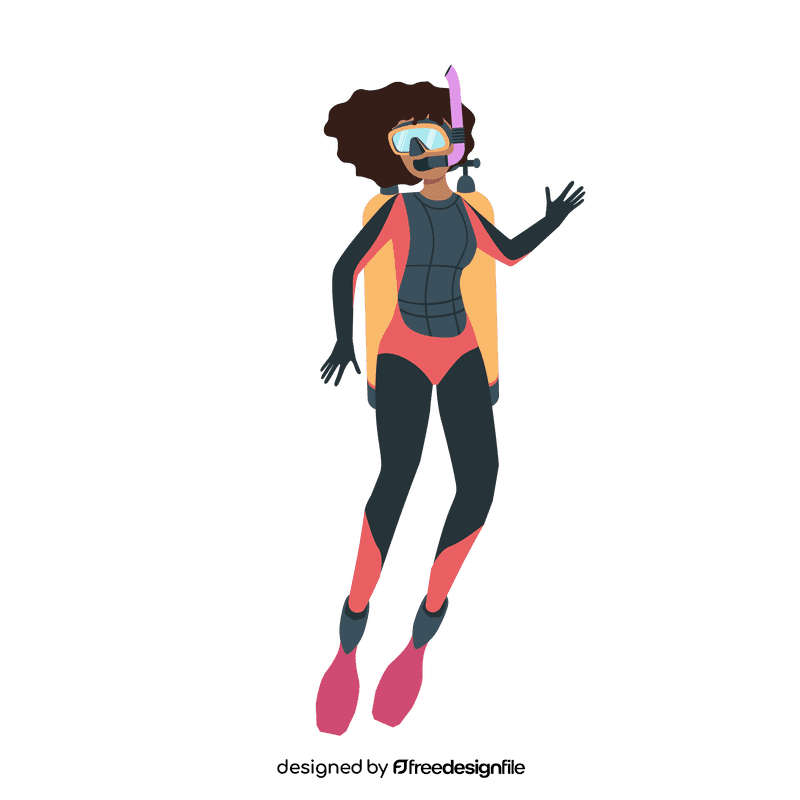 Woman diving clipart
