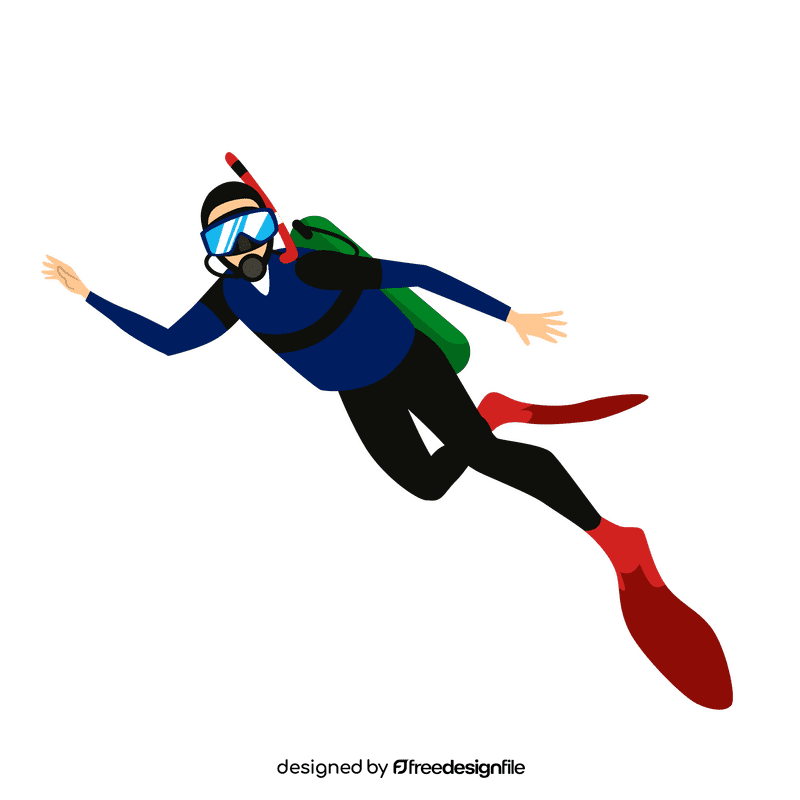 Man scuba diving clipart