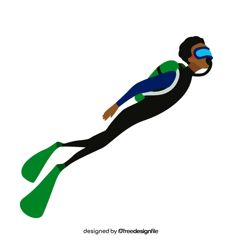 Man scuba diving clipart