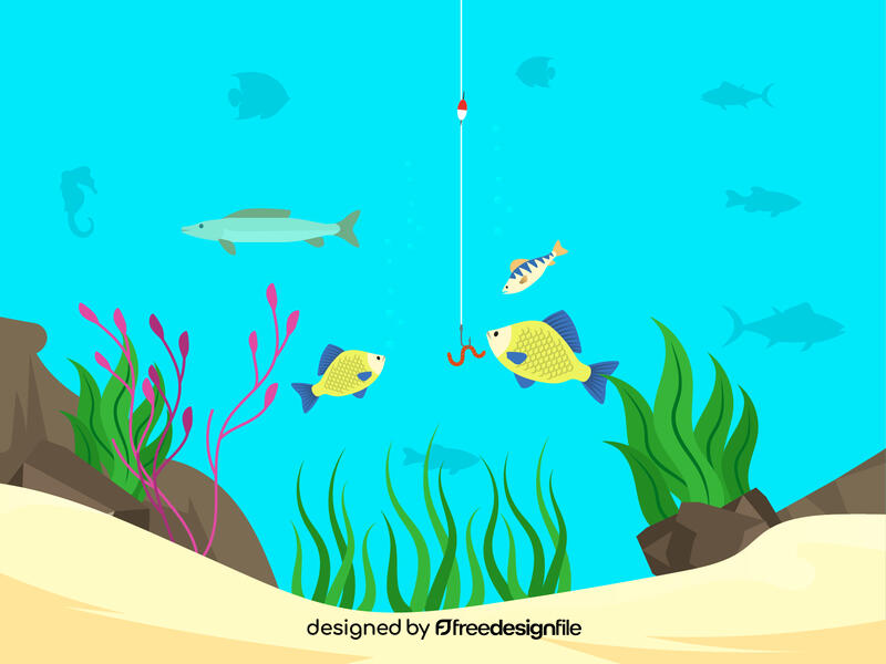Fish eating bait vector