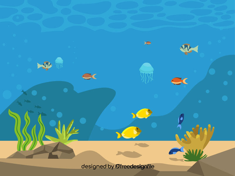 Fish under the sea vector