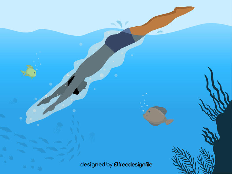 Man dive to the sea vector