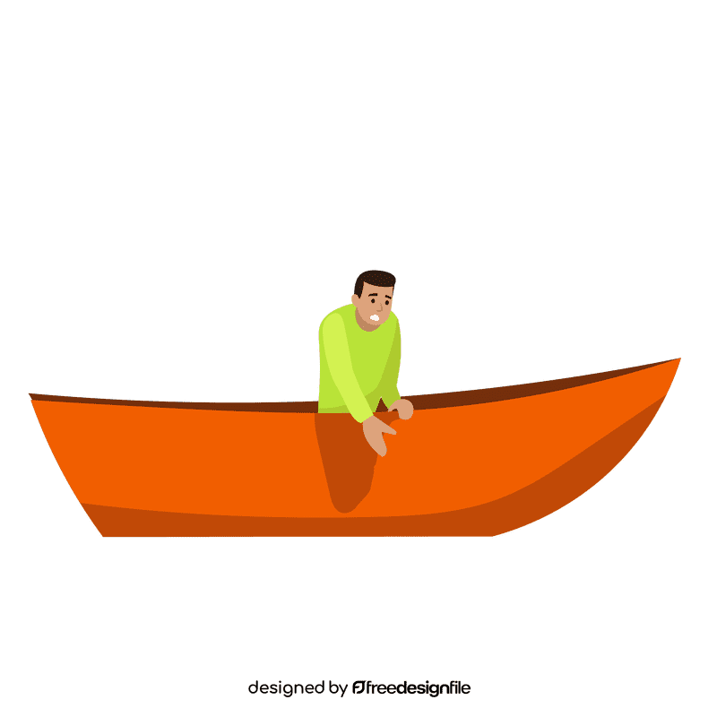 Man on the boat trying to help clipart