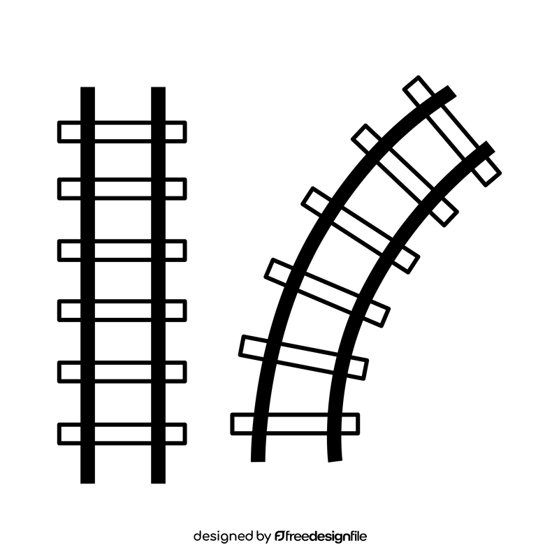 Model railroad drawing black and white clipart