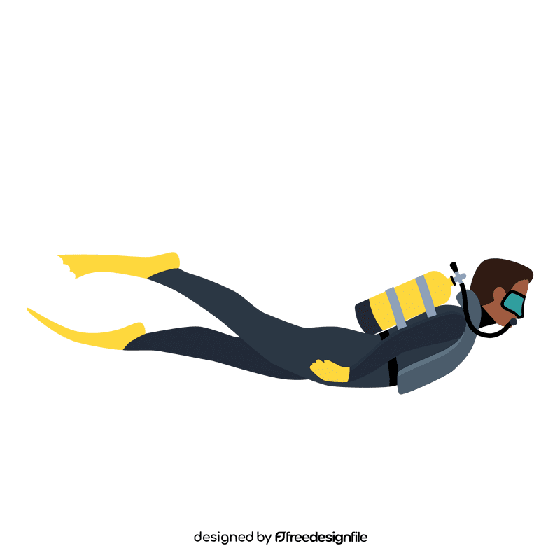 Man scuba diving clipart