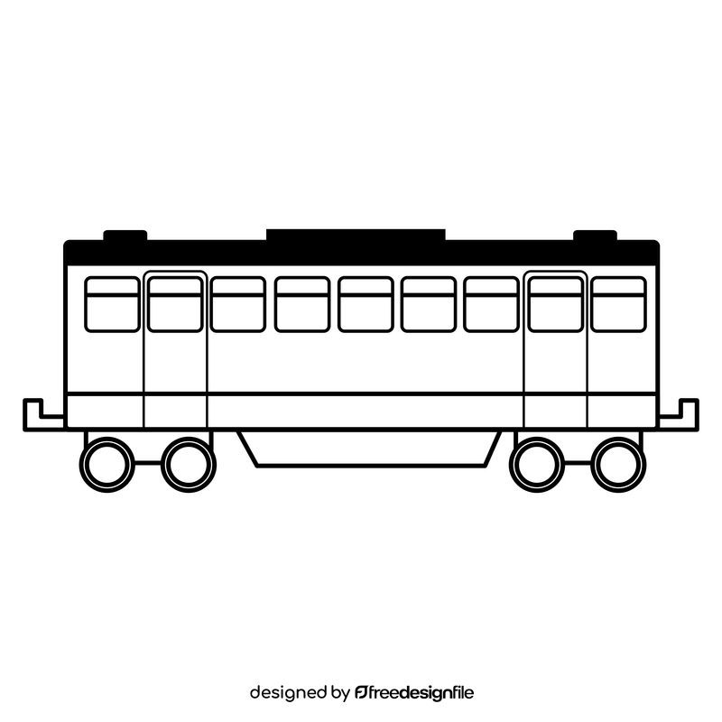 Model wagon drawing black and white clipart