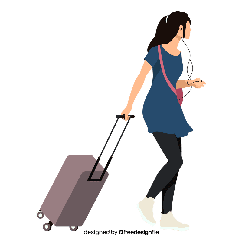 Woman traveller clipart