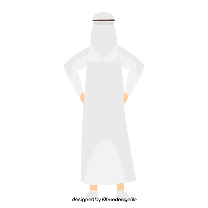 Arab man from back clipart
