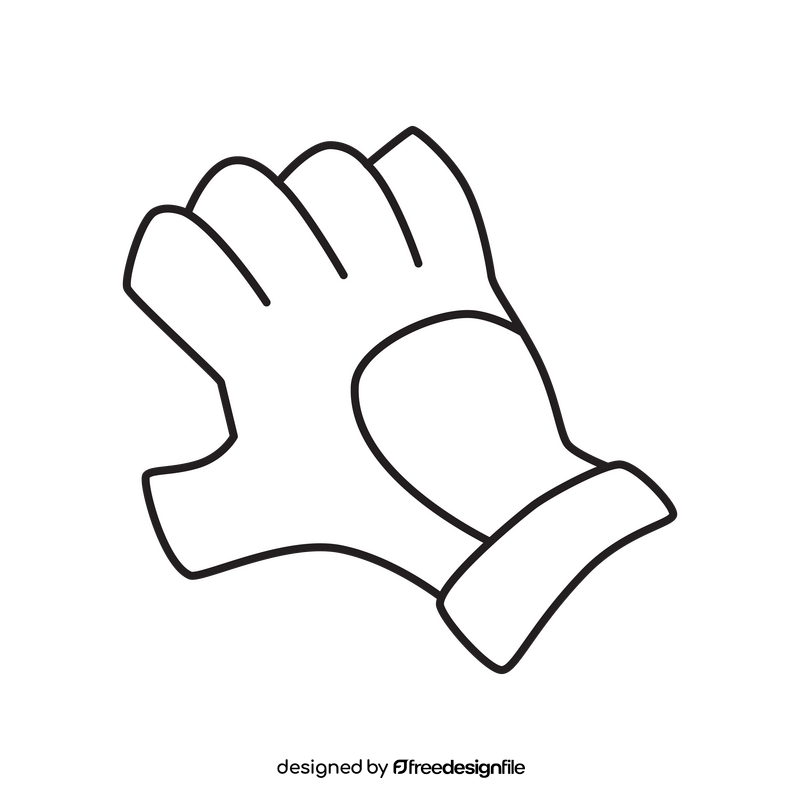 Climbing gloves drawing black and white clipart