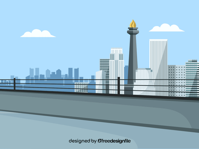 Jakarta view vector