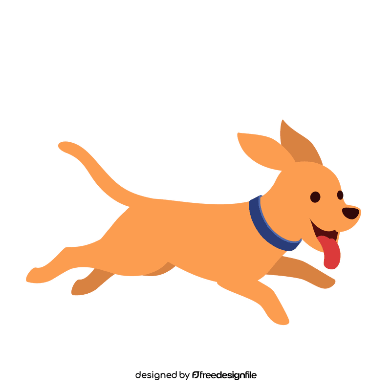 Cute dog running clipart