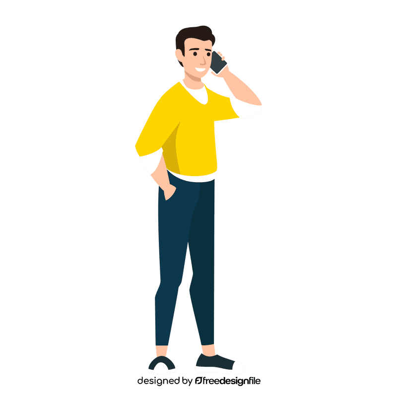Man on phone clipart