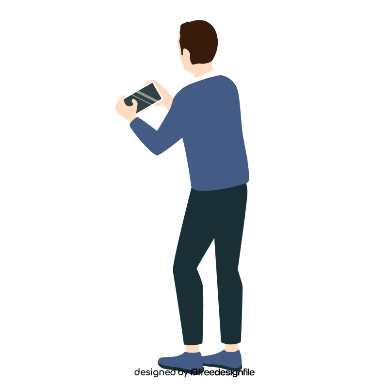 Man taking picture with phone clipart