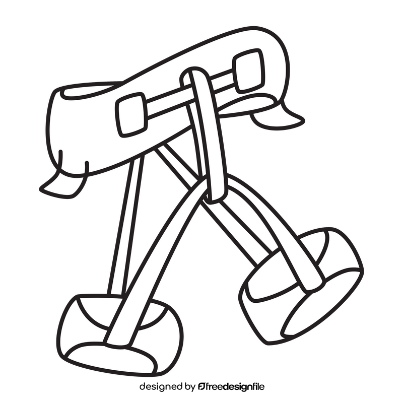 Climbing harness drawing black and white clipart