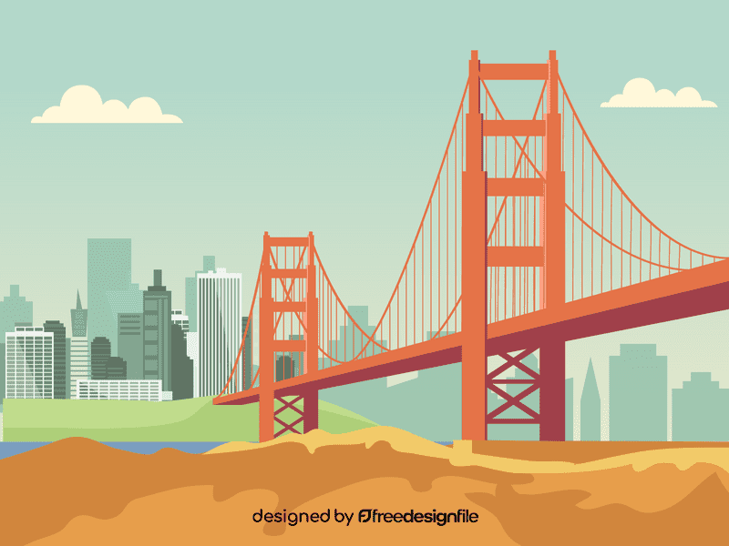 Golden bridge vector