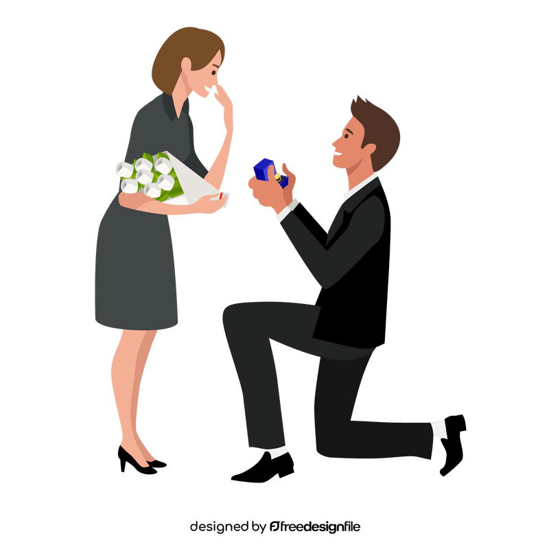 Wedding proposal clipart