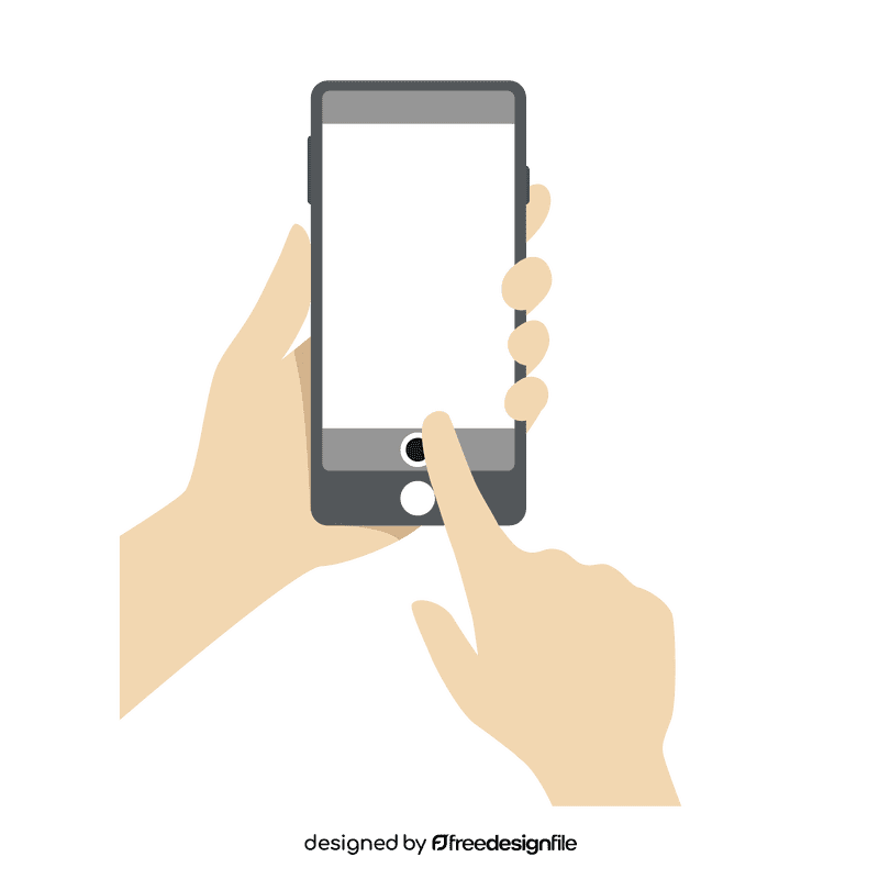 Hand holding phone clipart