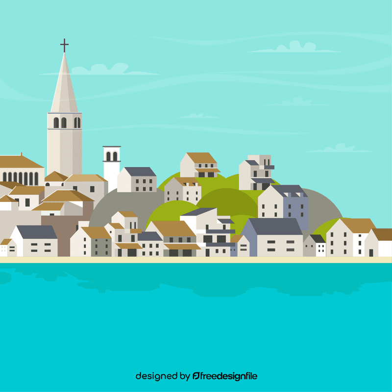 Croatia city lake vector