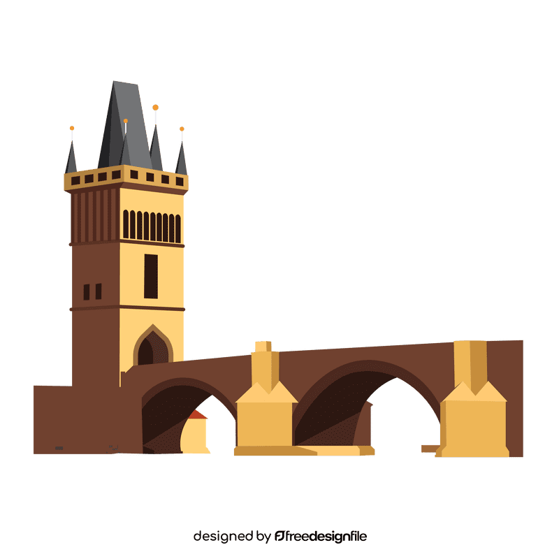 Prague bridge clipart