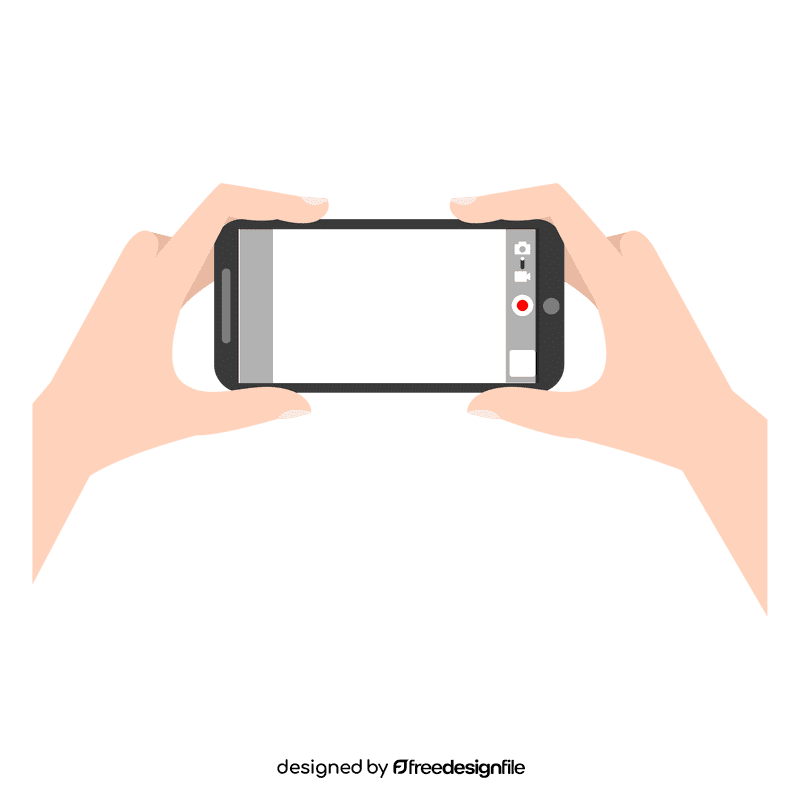 Man holding camera phone clipart