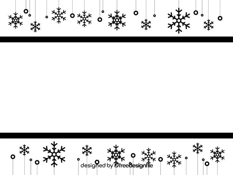 Snowflake Border black and white clipart