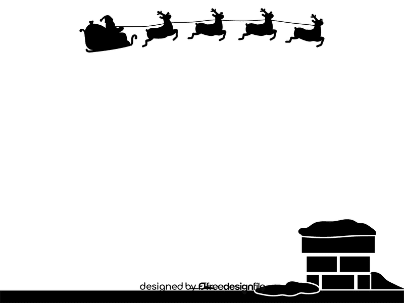 Christmas Border black and white clipart