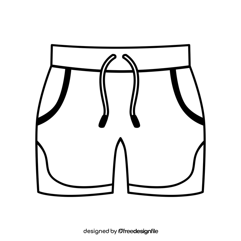 Running shorts drawing black and white clipart vector free download