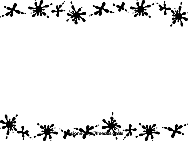 Paint Splatter Border black and white clipart