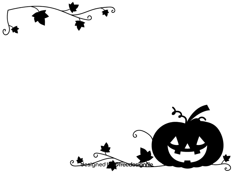Thanksgiving pumpkin Border black and white clipart