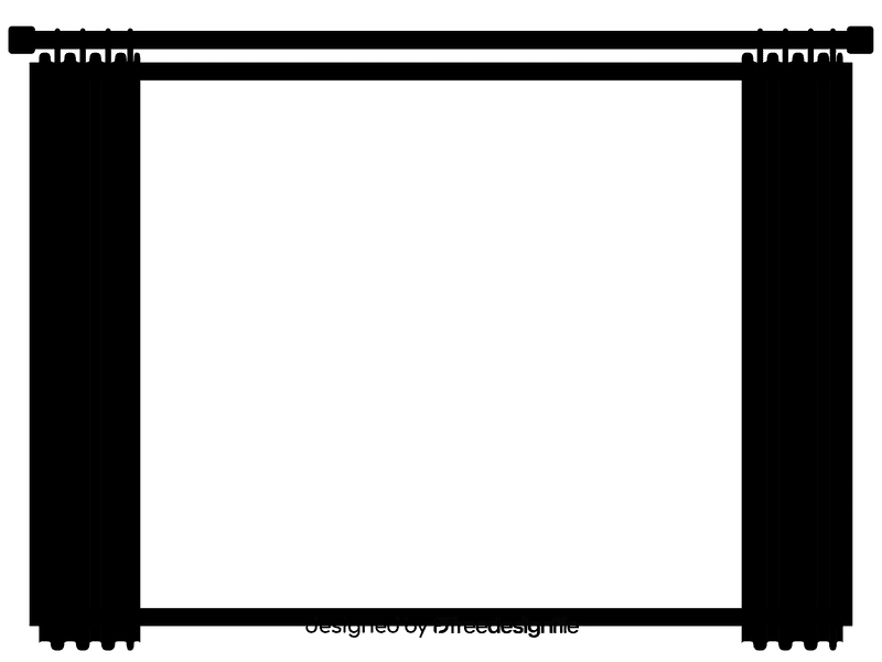 Curtain Border black and white clipart