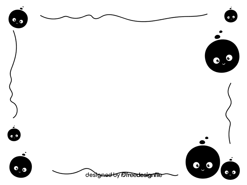 Cartoon Border black and white clipart