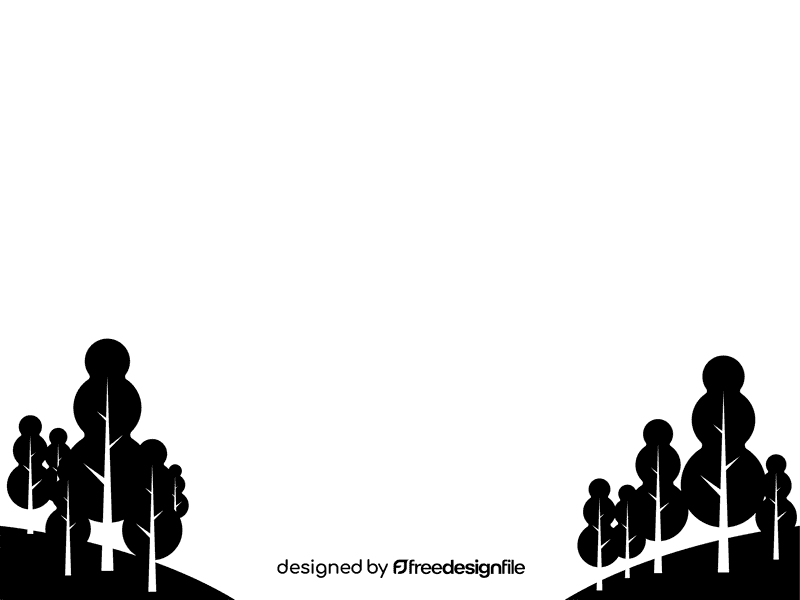 Nature Border black and white clipart