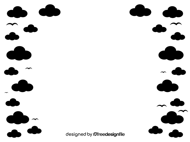 Clouds Border black and white clipart