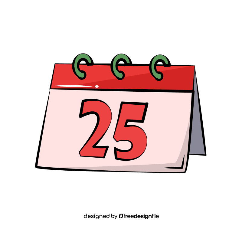 Calendar 25 clipart