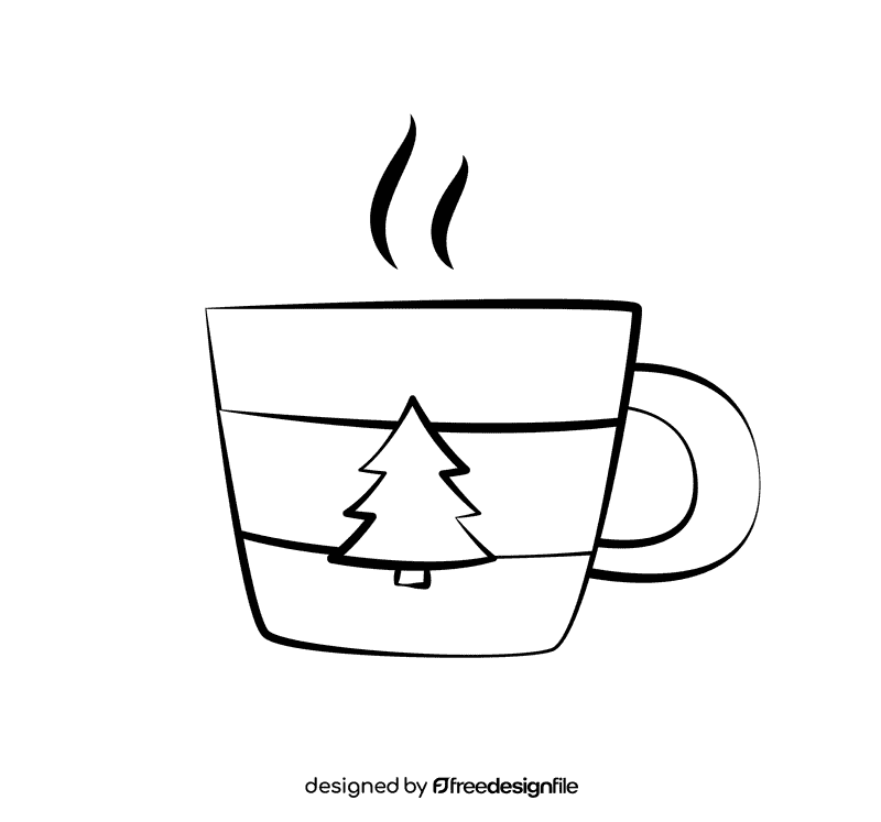 Chocolate drink black and white clipart