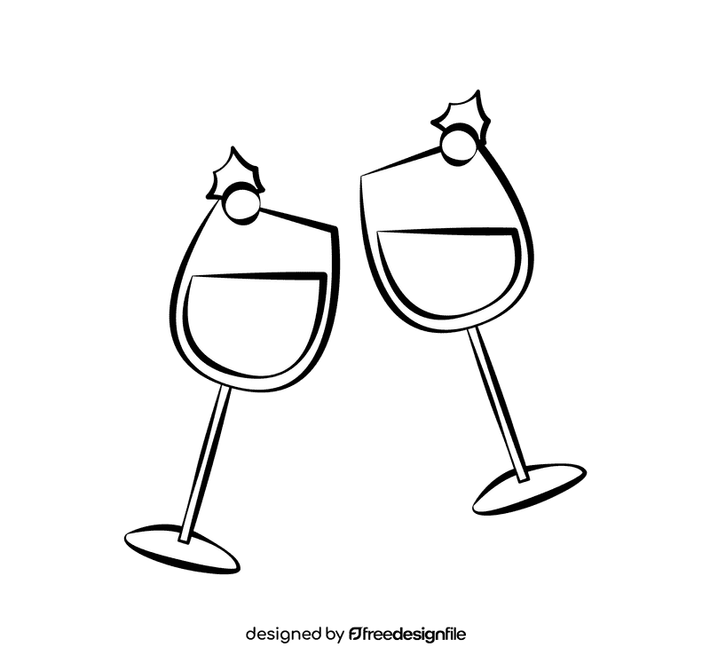 Wine black and white clipart