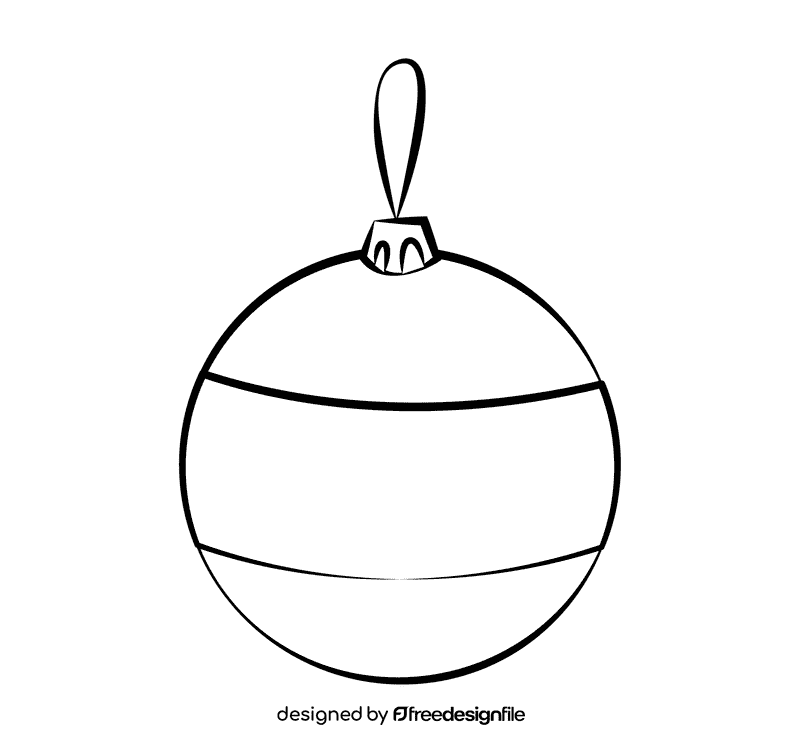 Bauble black and white clipart