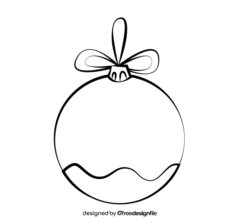 Bauble black and white clipart