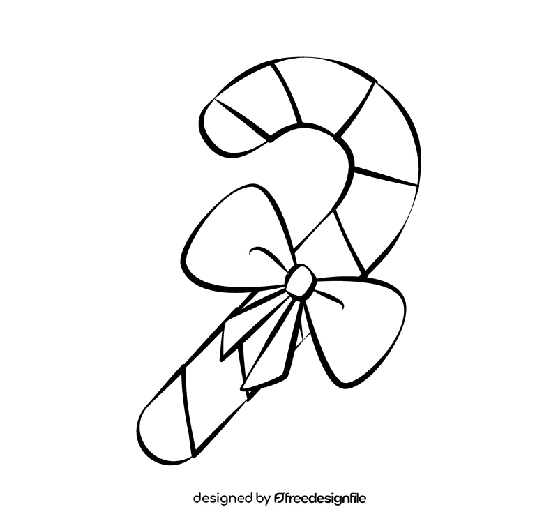 Candy Cane black and white clipart
