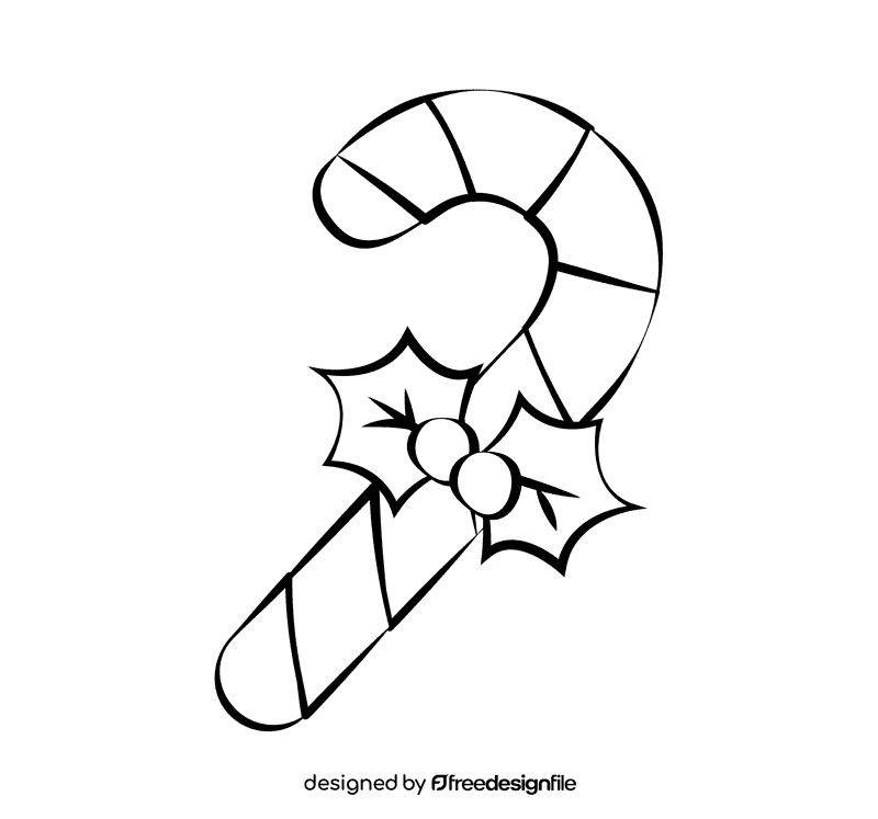 Candy Cane black and white clipart