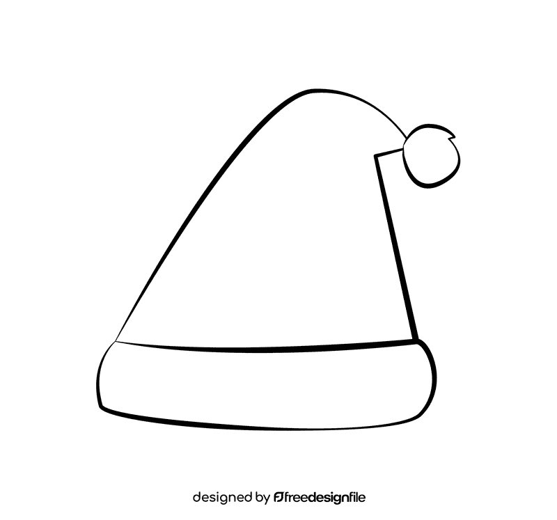 Christmas Hat black and white clipart